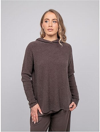 Pull capuche maille douce mélangée à l'alpaga kattem