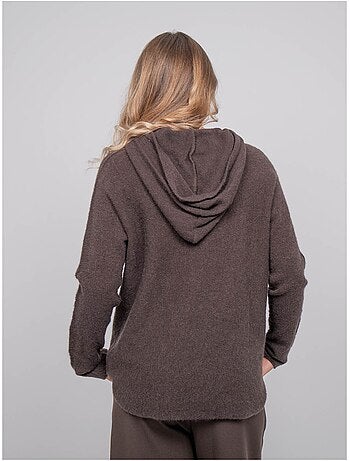 Pull capuche maille douce mélangée à l'alpaga kattem