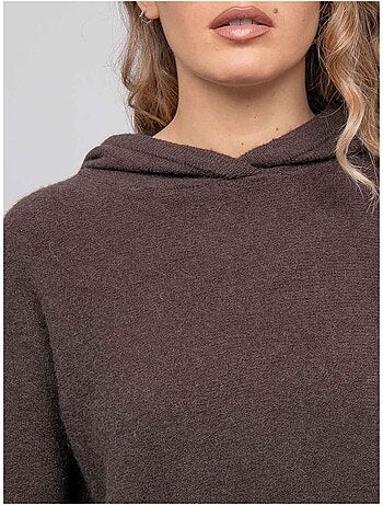 Pull capuche maille douce mélangée à l'alpaga kattem