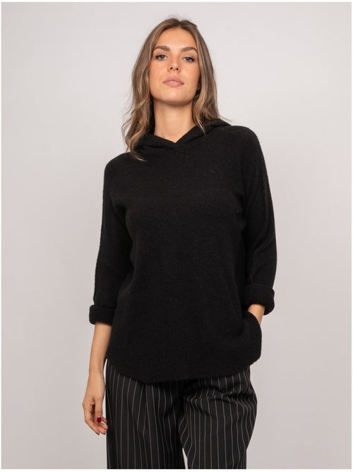Pull capuche maille douce mélangée à l'alpaga kattem - Kiabi Pull capuche maille douce mélangée à l'alpaga kattem - Kiabi