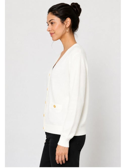 Pull Cardigan col v Kebello - Kiabi Pull Cardigan col v Kebello - Kiabi