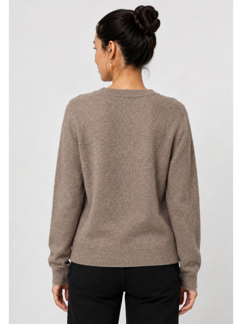 Pull Cardigan col v Kebello Marron - Kiabi