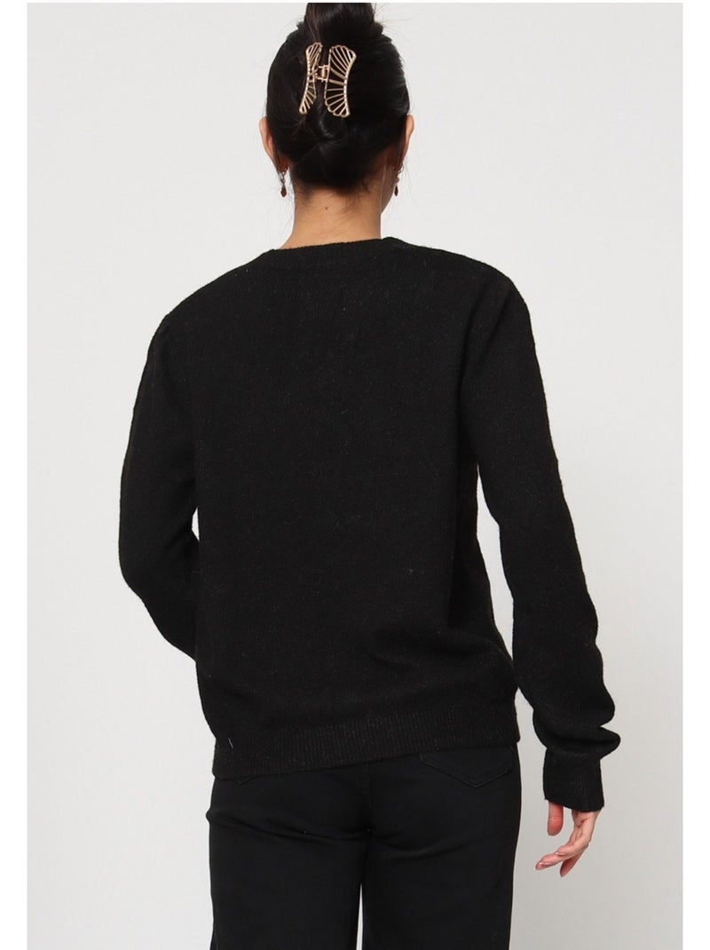 Pull Cardigan col v Kebello Noir Noir - Kiabi
