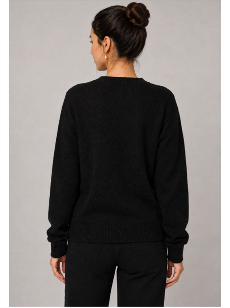 Pull Cardigan col v Kebello Noir Noir - Kiabi