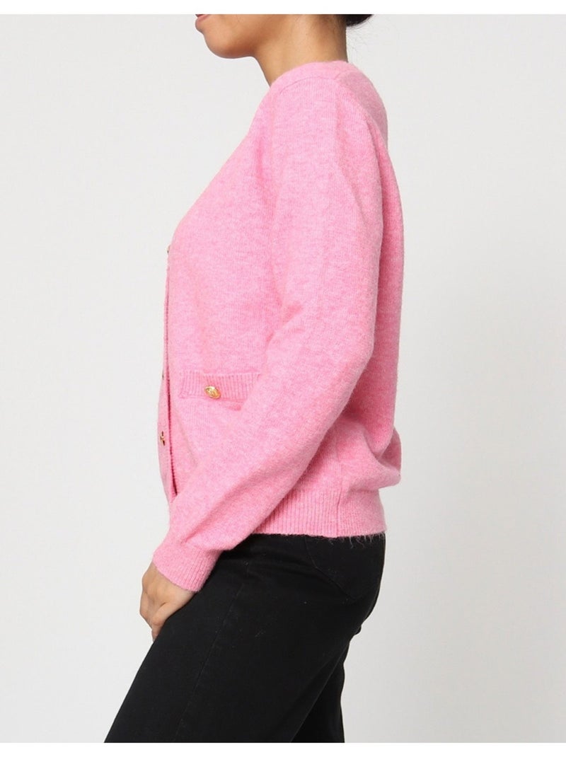 Pull Cardigan col v Kebello Rose - Kiabi
