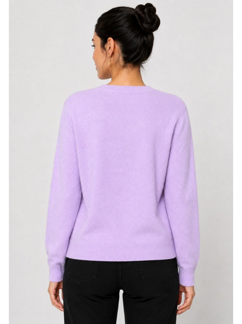 Pull Cardigan col v Kebello Violet - Kiabi