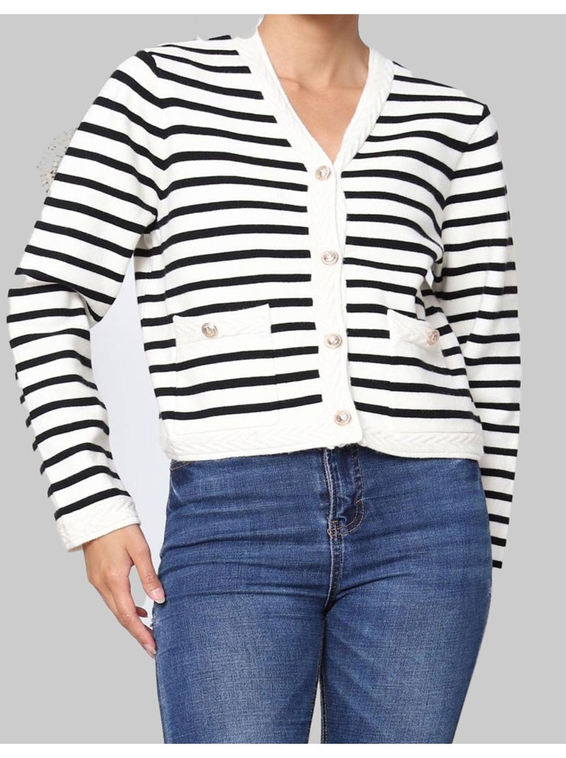 Pull Cardigan Kebello Blanc - Kiabi
