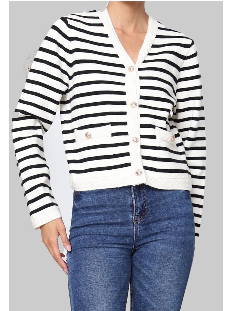 Pull Cardigan Kebello Blanc - Kiabi
