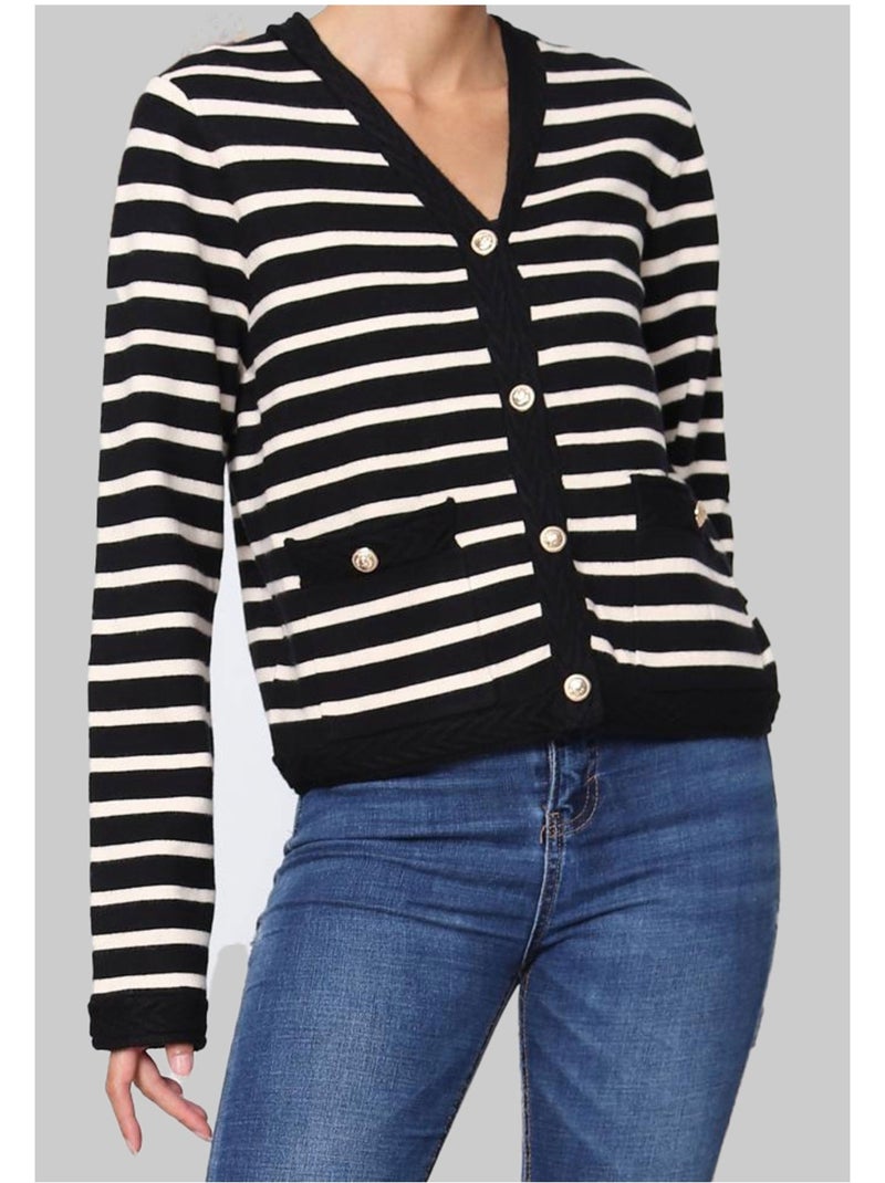 Pull Cardigan Kebello Noir Noir - Kiabi
