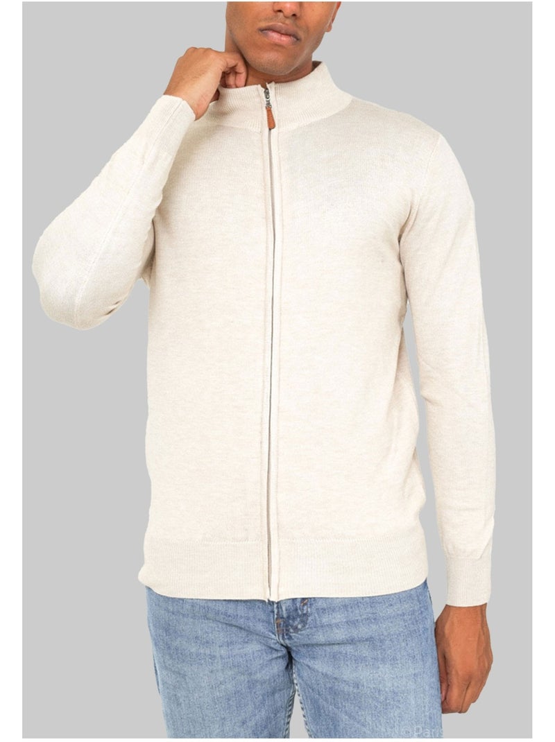 Pull cardigan zip Kebello Beige - Kiabi