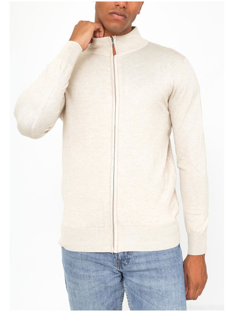 Pull cardigan zip Kebello Beige - Kiabi
