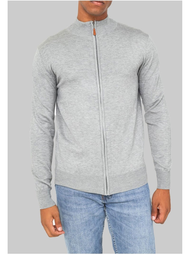 Pull cardigan zip Kebello Gris - Kiabi