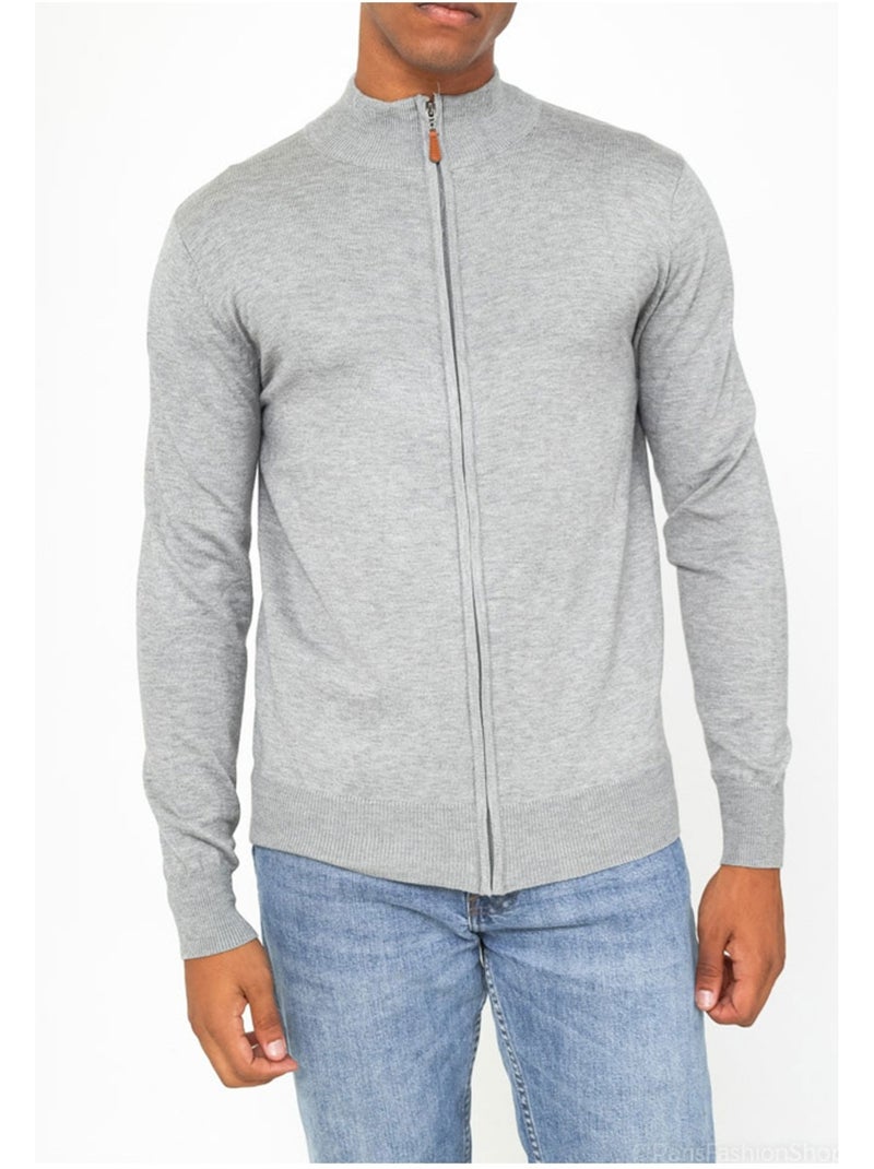 Pull cardigan zip Kebello Gris - Kiabi