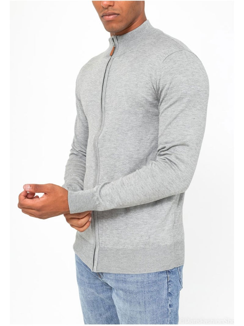Pull cardigan zip Kebello Gris - Kiabi