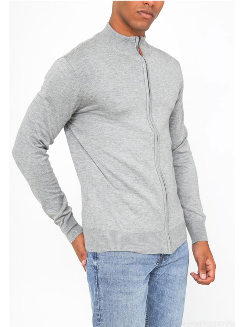 Pull cardigan zip Kebello Gris - Kiabi