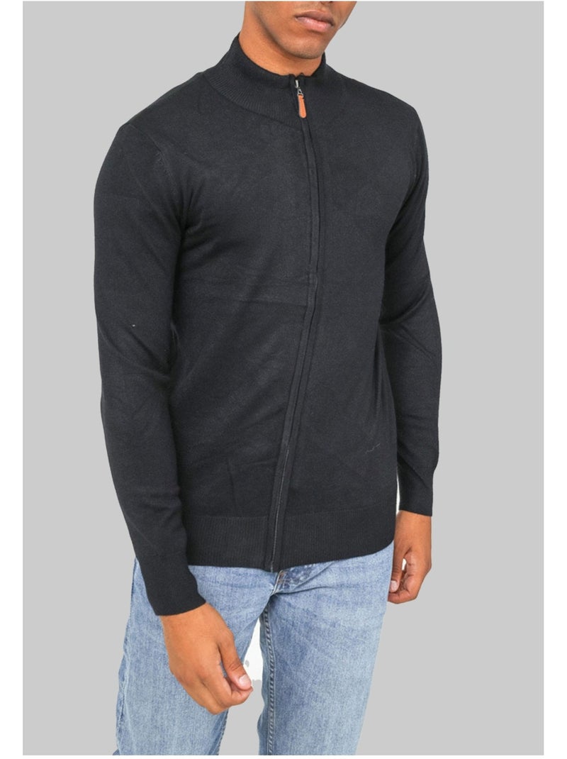 Pull cardigan zip Kebello Noir Noir - Kiabi