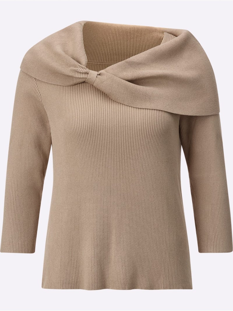 Pull Carmen 70% Viscose (ecovero) - Taille Standard - Helline Beige - Kiabi