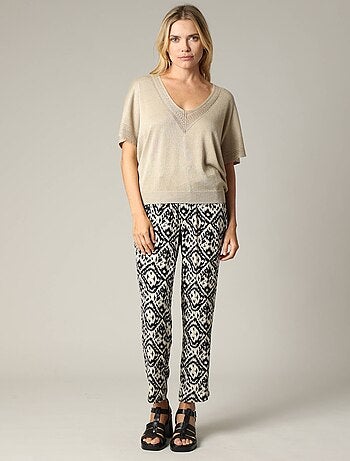 Pull casual en viscose avec incrustations fils lurex 'Deeluxe'