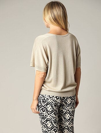 Pull casual en viscose avec incrustations fils lurex 'Deeluxe'