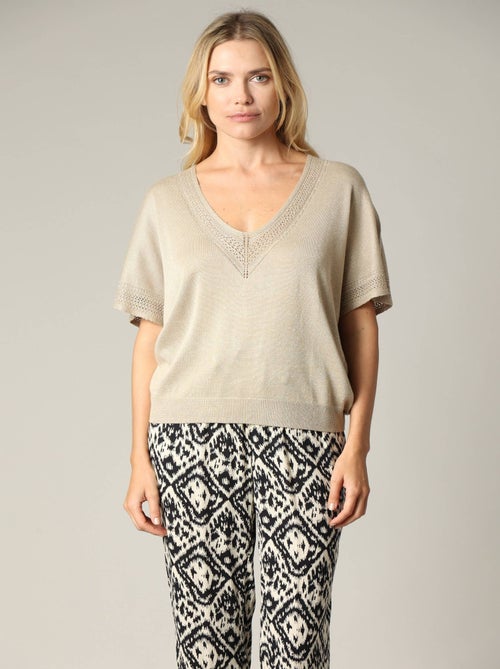 Pull casual en viscose avec incrustations fils lurex 'Deeluxe' - Kiabi