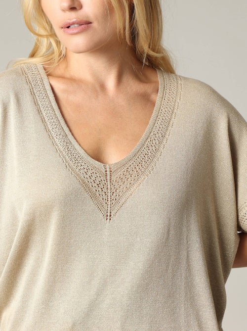 Pull casual en viscose avec incrustations fils lurex 'Deeluxe' - Kiabi