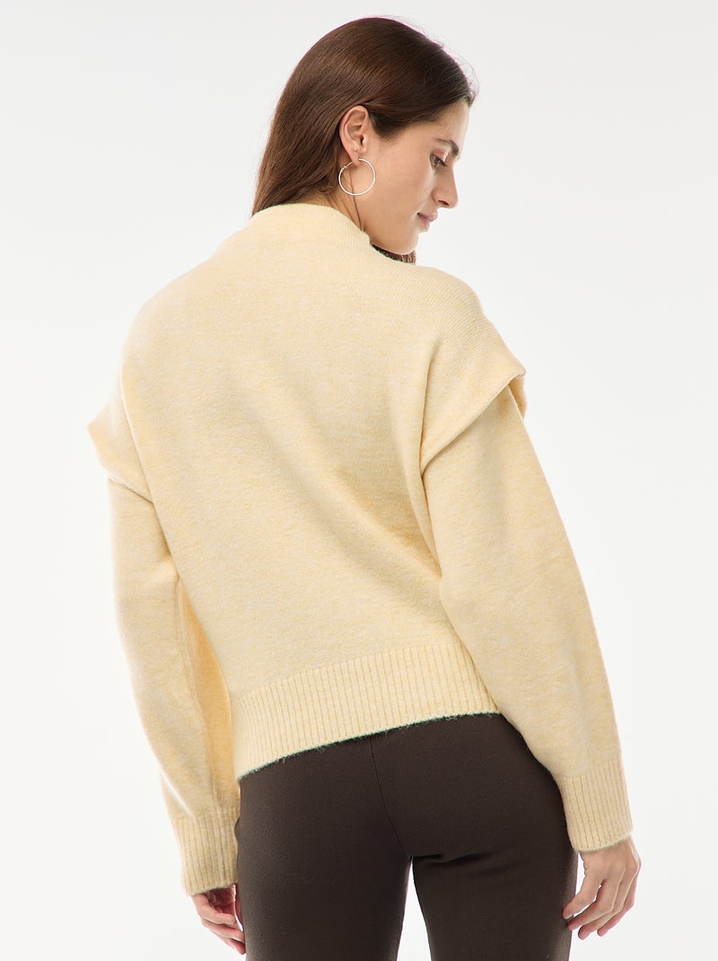 Pull chaud à col montant Jaune - Kiabi