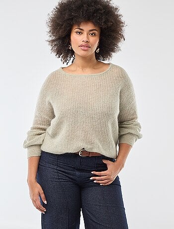 Pull chaud à col rond en mohair