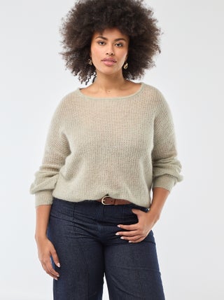 Pull chaud à col rond en mohair