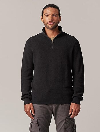 Pull chaud avec col montant zippé 'Deeluxe'