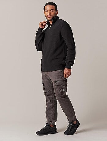 Pull chaud avec col montant zippé 'Deeluxe'