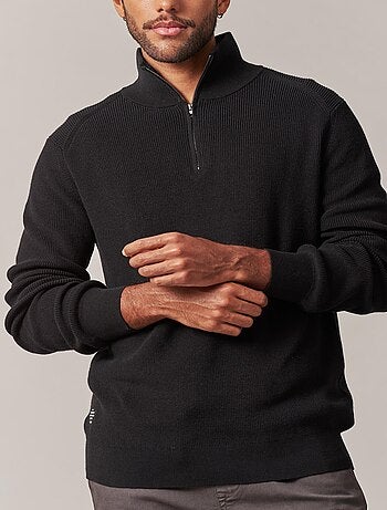 Pull chaud avec col montant zippé 'Deeluxe'