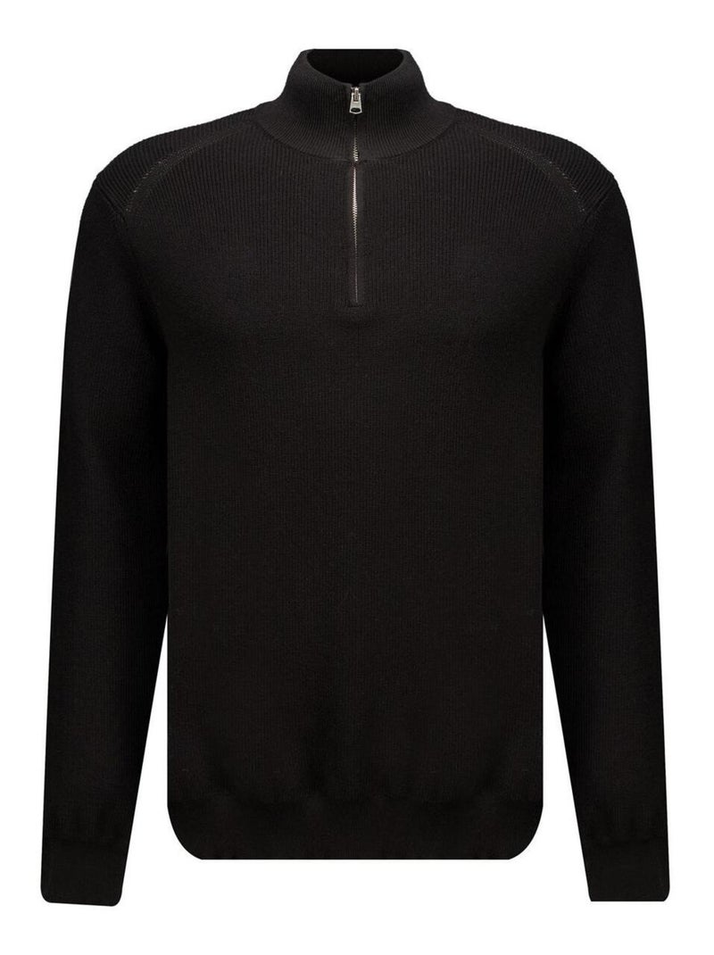 Pull chaud avec col montant zippé pour homme 'Deeluxe' Noir - Kiabi