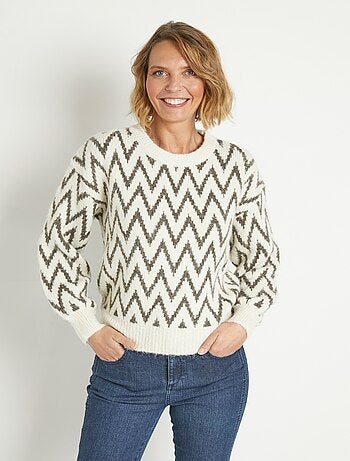 Pull chaud avec laine et motif métallisé