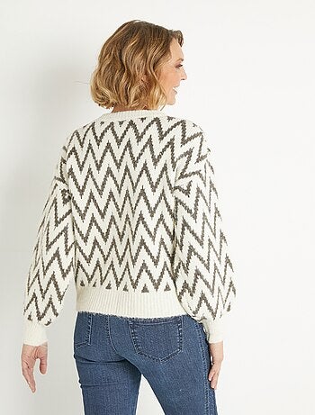 Pull chaud avec laine et motif métallisé