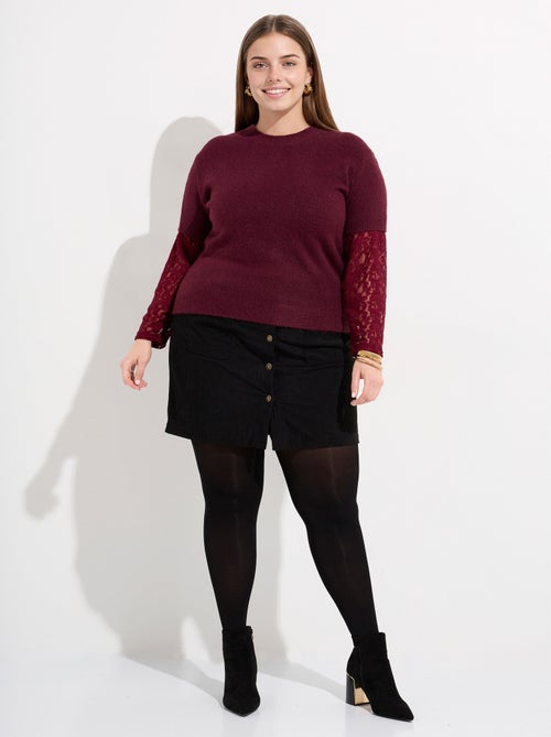 Pull chaud avec laine, manches dentelle - afibel - Kiabi Pull chaud avec laine, manches dentelle - afibel - Kiabi