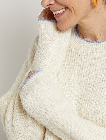 Pull chaud avec laine patch message