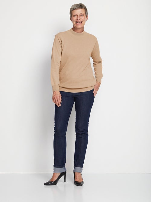 Pull chaud col montant avec laine et angora - Afibel - Kiabi