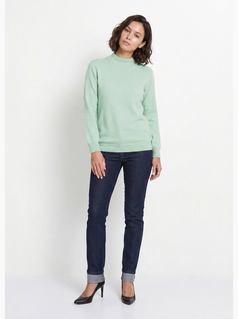 Pull chaud col montant avec laine et angora - Afibel Menthe - Kiabi