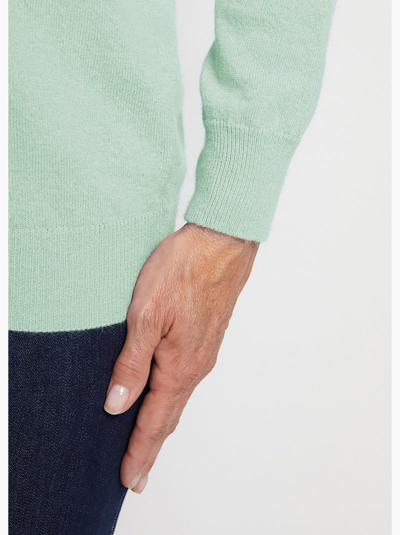Pull chaud col montant avec laine et angora - Afibel Menthe - Kiabi