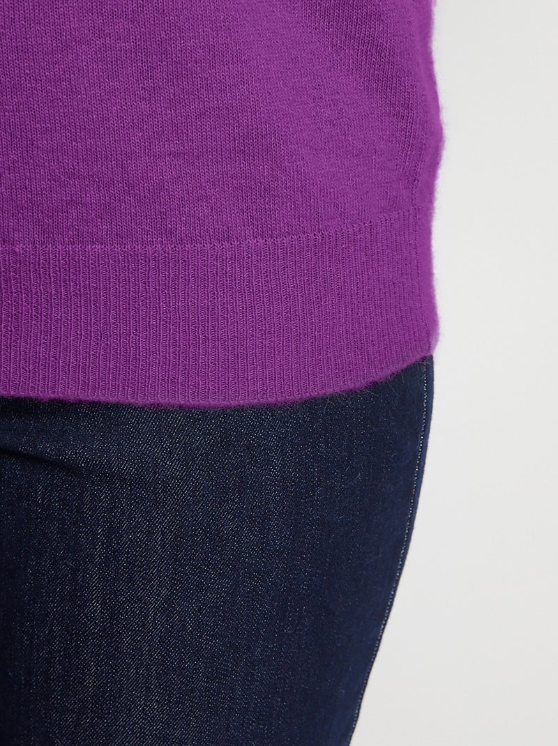 Pull chaud col montant avec laine et angora - Afibel Violet aubergine - Kiabi