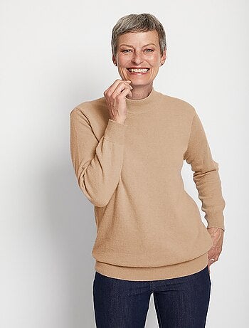 Pull chaud col montant avec laine et angora