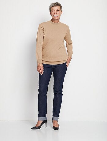 Pull chaud col montant avec laine et angora