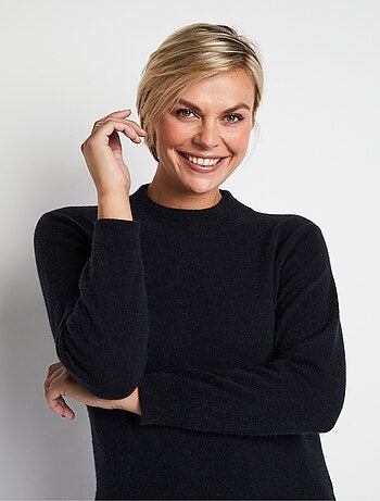 Pull chaud col montant avec laine et angora