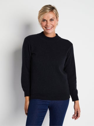 Pull chaud col montant avec laine et angora