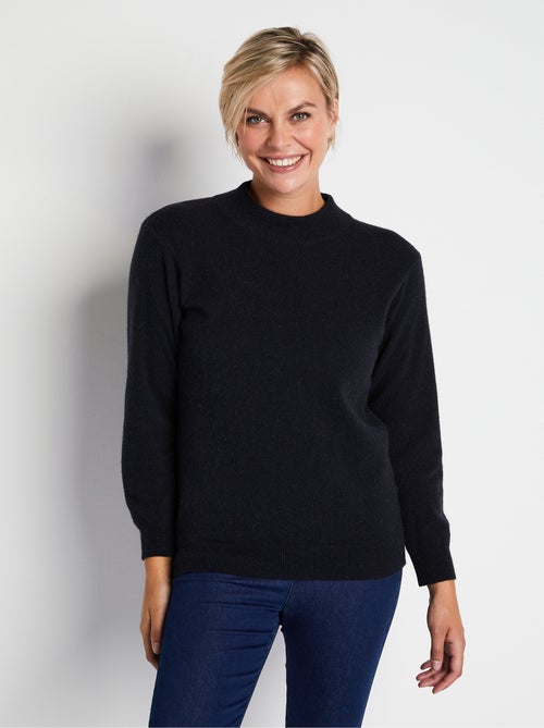 Pull chaud col montant avec laine et angora - Kiabi
