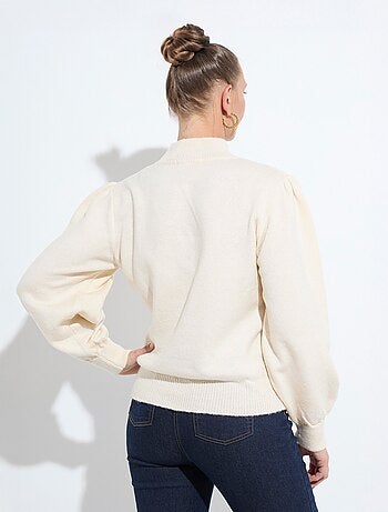 Pull chaud col montant boutonné