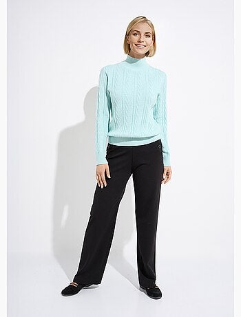 Pull chaud col montant côtelé et torsadé - Afibel