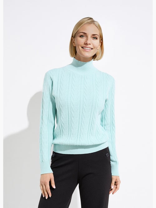 Pull chaud col montant côtelé et torsadé - Afibel - Kiabi