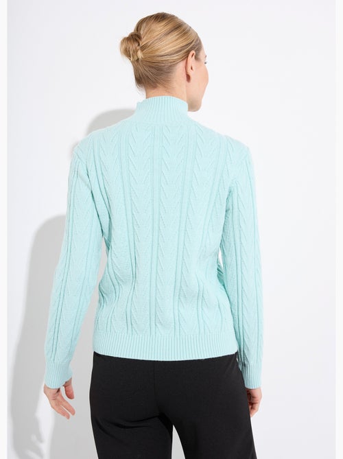 Pull chaud col montant côtelé et torsadé - Afibel - Kiabi