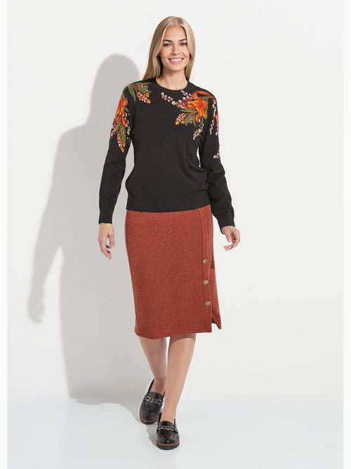 Pull chaud col rond imprimé floral - Afibel - Kiabi